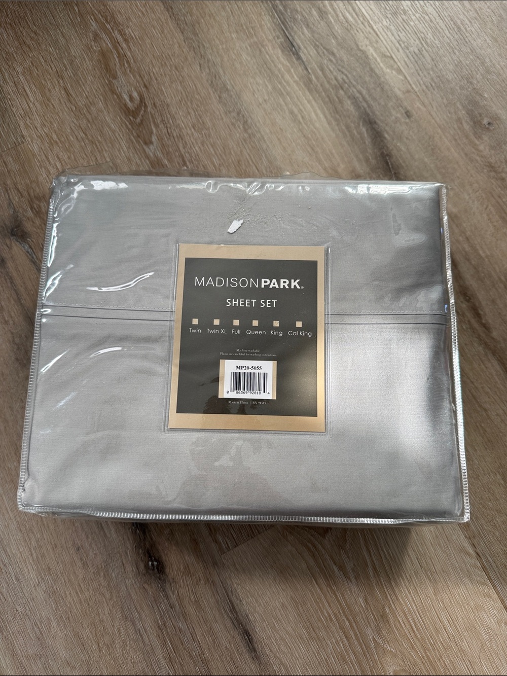 Madison Park Light Gray Solid Sheet Set